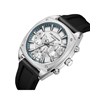 RODOLPHE - Montre Homme - Analogique Mouvement Multifonction - Boitier coussin en métal argenté - Cadran gris - vue V2
