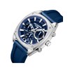 RODOLPHE - Montre Homme - Analogique Mouvement Multifonction - Boitier coussin en métal argenté - Cadran bleu - vue V2