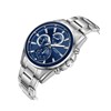 ROMUALD - Montre Homme - Analogique Mouvement Multifonction - Boitier rond en métal argenté - Cadran bleu - vue V2
