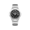 LÉON - Montre Homme - Analogique Mouvement Quartz 3 aiguilles et date - Boitier octogonal en métal argenté - Cadran noir - vue V1