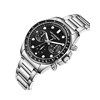 LANDRY - Montre Homme - Analogique Mouvement Multifonction - Boitier rond en métal argenté - Cadran noir - vue V2