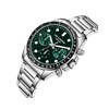 LANDRY - Montre Homme - Analogique Mouvement Multifonction - Boitier rond en métal argenté - Cadran vert - vue V2