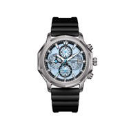 IGOR - Montre Homme - Analogique Mouvement Multifonction - Boitier décagone en métal - Bracelet en silicone noir