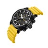 IGOR - Montre Homme - Analogique Mouvement Multifonction - Boitier décagone en métal - Bracelet en silicone jaune - vue V2