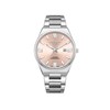 BORIS - Montre Homme - Analogique Mouvement 3 aiguilles et date - Boitier rond en métal argenté - Cadran doré rose - vue V1