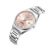 BORIS - Montre Homme - Analogique Mouvement 3 aiguilles et date - Boitier rond en métal argenté - Cadran doré rose - vue V2