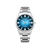 BORIS - Montre Homme - Analogique Mouvement 3 aiguilles et date - Boitier rond en métal argenté - Cadran turquoise - vue V1