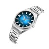 BORIS - Montre Homme - Analogique Mouvement 3 aiguilles et date - Boitier rond en métal argenté - Cadran turquoise - vue V2
