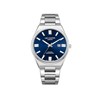 BORIS - Montre Homme - Analogique Mouvement 3 aiguilles et date - Boitier rond en métal argenté - Cadran bleu foncé - vue V1