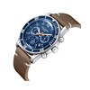 PHILIPPE - Montre Homme - Analogique Mouvement Multifonction - Boitier rond en métal - Bracelet en cuir italien camel - vue V2
