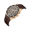 PHILIPPE - Montre Homme - Analogique Mouvement Multifonction - Boitier rond en métal - Bracelet en cuir italien marron - vue V2