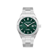 MATTHIAS - Montre Homme - Analogique Mouvement 3 aiguilles et date - Boitier dodécagone en métal argenté - Cadran vert