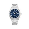 MATTHIAS - Montre Homme - Analogique Mouvement 3 aiguilles et date - Boitier dodécagone en métal argenté - Cadran bleu - vue V1