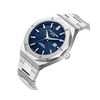 MATTHIAS - Montre Homme - Analogique Mouvement 3 aiguilles et date - Boitier dodécagone en métal argenté - Cadran bleu - vue V2