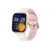 LADY - Boitier rectangulaire en métal avec pierres - Bracelet en silicone rose - vue V1