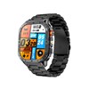 Montre mixte - TREK - Boitier rectangulaire noir - Bracelet en métal noir - Appel Bluetooth - vue V1