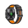 Montre mixte - EXPLORER - Boitier rectangulaire noir - Bracelet en silicone noir avec doublure orange - vue V4