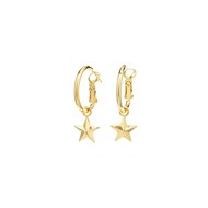 mini boucles d'oreilles créoles étoiles doré à l'or fin - RAOUL