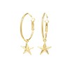 petites boucles d'oreilles créoles étoiles doré à l'or fin - RAOUL - vue V1