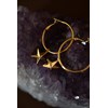 petites boucles d'oreilles créoles étoiles doré à l'or fin - RAOUL - vue V3