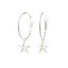 petites boucles d'oreilles créoles étoiles plaqué argent - RAOUL - vue V1