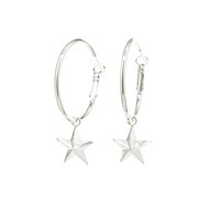 petites boucles d'oreilles créoles étoiles plaqué argent - RAOUL