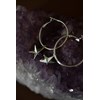 petites boucles d'oreilles créoles étoiles plaqué argent - RAOUL - vue V4