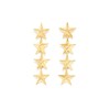 boucles d'oreilles puces pendantes étoiles doré à l'or fin - RAOUL - vue V1