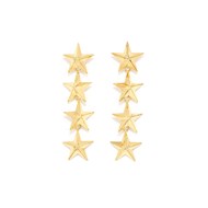 boucles d'oreilles puces pendantes étoiles doré à l'or fin - RAOUL