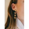 boucles d'oreilles puces pendantes étoiles doré à l'or fin - RAOUL - vue V2