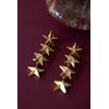 boucles d'oreilles puces pendantes étoiles doré à l'or fin - RAOUL - vue V3