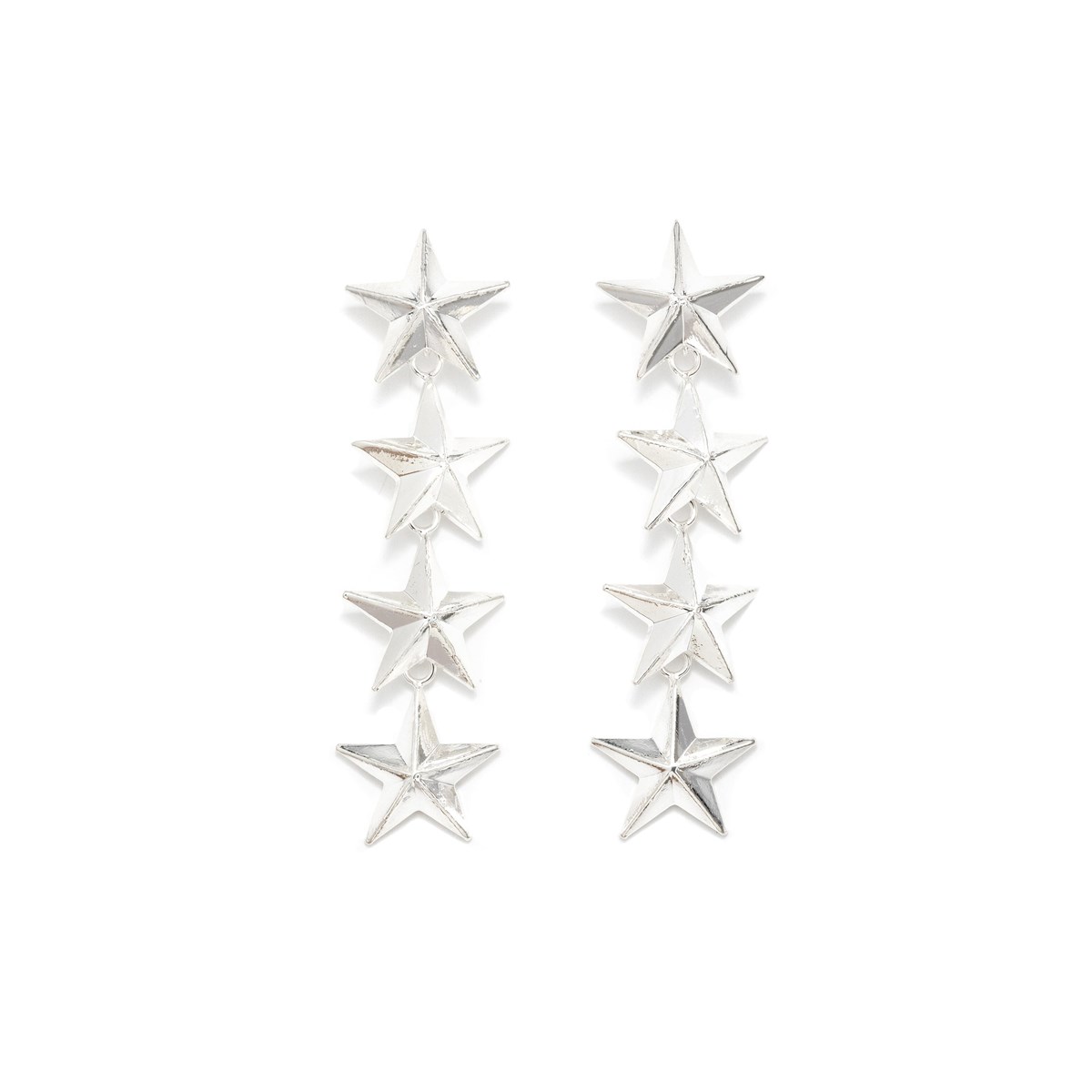 boucles d'oreilles puces pendantes étoiles plaqué argent - RAOUL