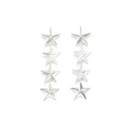 boucles d'oreilles puces pendantes étoiles plaqué argent - RAOUL