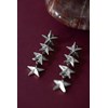 boucles d'oreilles puces pendantes étoiles plaqué argent - RAOUL - vue V3