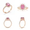 Bague Saphir Rose de Laboratoire 2ct Or Rose 750 - Collection Seraphina - vue V4