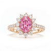 Bague Saphir Rose de Laboratoire 2ct Or Rose 585 - Collection Seraphina - vue V1