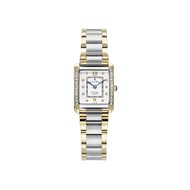 EMILY II - Montre femme - Mouvement quartz suisse 2 aiguilles - Bracelet argenté doré