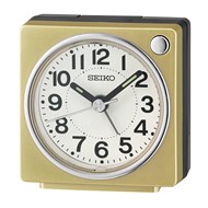 Réveil carré Seiko plastique doré/noir