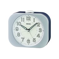 Réveil Seiko classique carré argenté cadran blanc