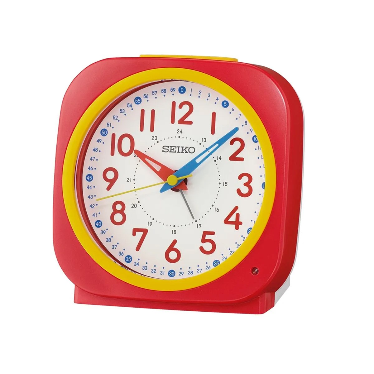 Réveil enfant Seiko carré rouge métallisé