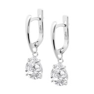 Lotus Silver oxide drop earrings