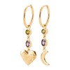 Gold-plated Brillaxis moon and heart hoop earrings - vue V3