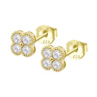 Boucles d'oreilles Lotus Silver fleurs argent doré