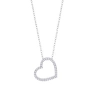 Collier Lotus Silver coeur empierré évidé