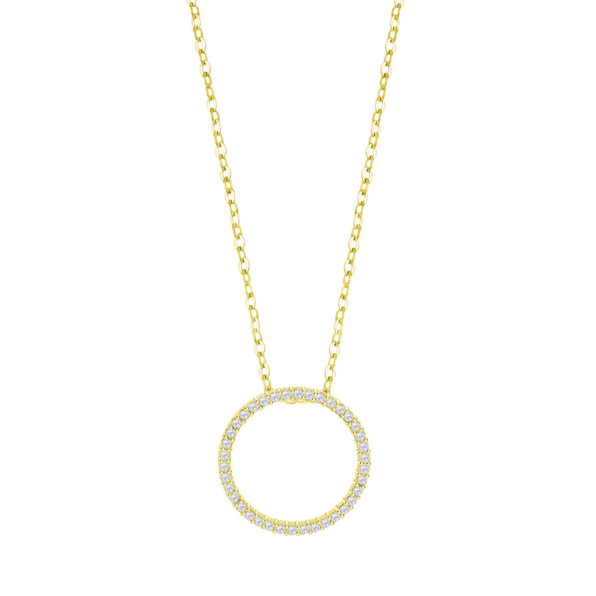 Lotus zilver gouden uitgeholde cirkel ketting