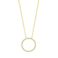 Lotus zilver gouden uitgeholde cirkel ketting