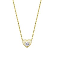 Collier Lotus Silver coeur doré oxyde
