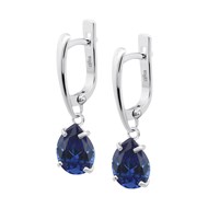 Boucles d'oreilles Lotus Silver goutte bleue