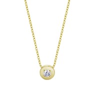 Lotus Silver gilded necklace with stone chips