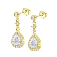 Boucles d'oreilles Lotus Silver gouttes empierrées